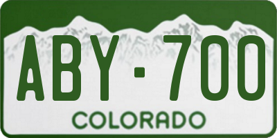 CO license plate ABY700