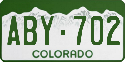 CO license plate ABY702