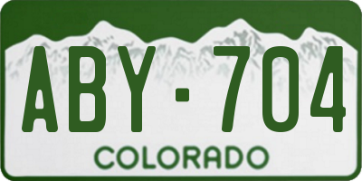 CO license plate ABY704