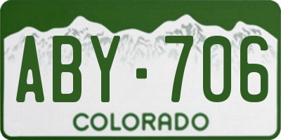 CO license plate ABY706