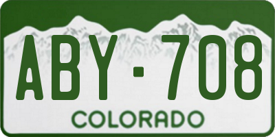 CO license plate ABY708