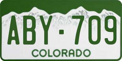 CO license plate ABY709