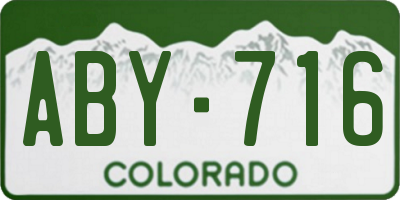 CO license plate ABY716