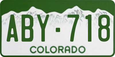 CO license plate ABY718