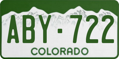 CO license plate ABY722
