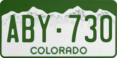 CO license plate ABY730