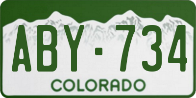 CO license plate ABY734