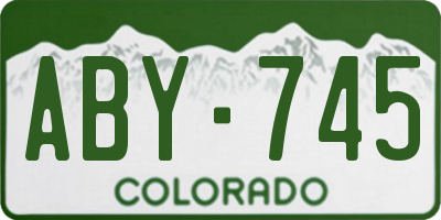 CO license plate ABY745