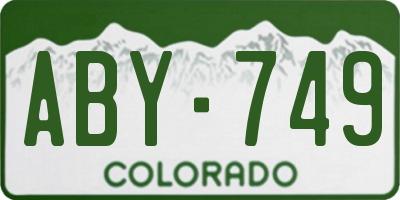 CO license plate ABY749