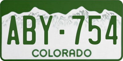 CO license plate ABY754