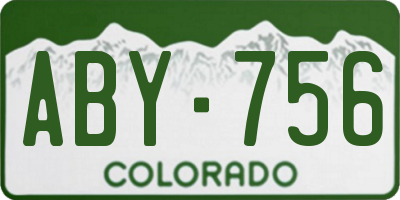 CO license plate ABY756
