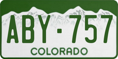 CO license plate ABY757