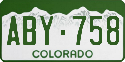 CO license plate ABY758