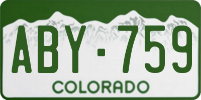 CO license plate ABY759