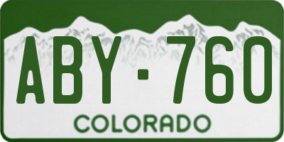 CO license plate ABY760