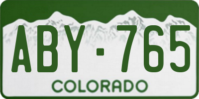 CO license plate ABY765