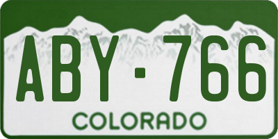 CO license plate ABY766
