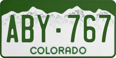 CO license plate ABY767