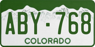 CO license plate ABY768