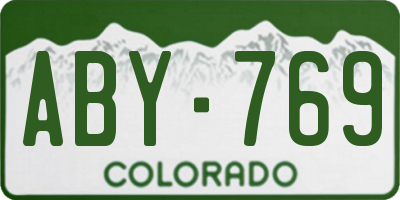 CO license plate ABY769