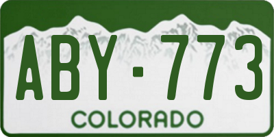 CO license plate ABY773
