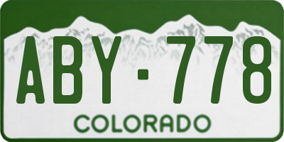 CO license plate ABY778