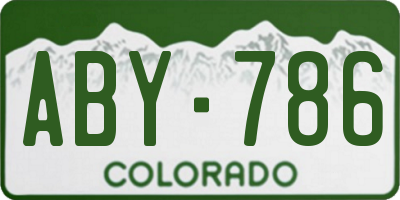 CO license plate ABY786