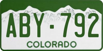 CO license plate ABY792