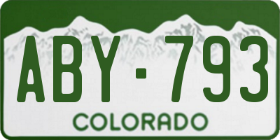 CO license plate ABY793