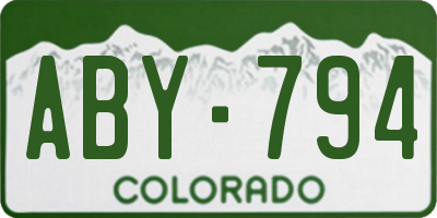CO license plate ABY794