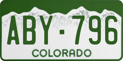 CO license plate ABY796