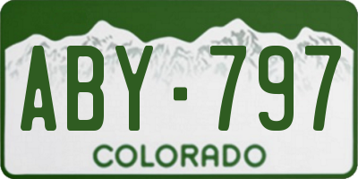 CO license plate ABY797