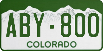 CO license plate ABY800