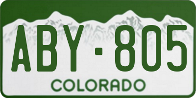 CO license plate ABY805