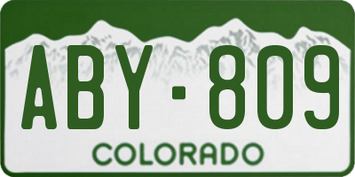 CO license plate ABY809