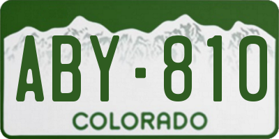 CO license plate ABY810