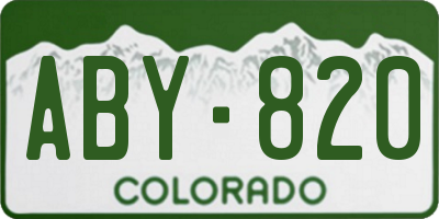 CO license plate ABY820