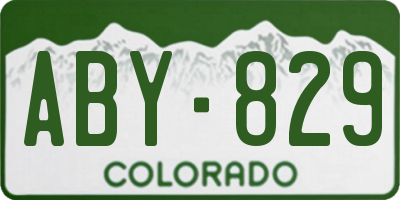CO license plate ABY829