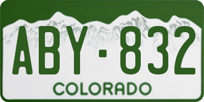CO license plate ABY832