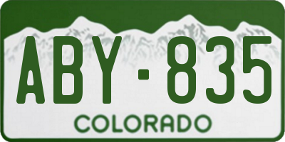 CO license plate ABY835