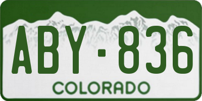 CO license plate ABY836