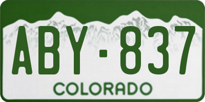 CO license plate ABY837