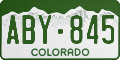 CO license plate ABY845