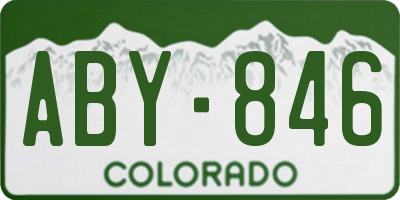 CO license plate ABY846