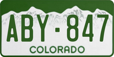 CO license plate ABY847