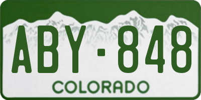 CO license plate ABY848