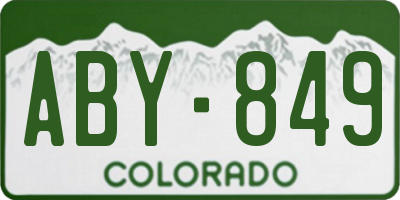 CO license plate ABY849