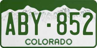CO license plate ABY852