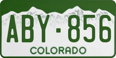 CO license plate ABY856