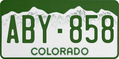 CO license plate ABY858